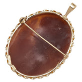 K18YG イエローゴールド シェルカメオ約25×35mm ブローチ ペンダントトップ レディース 【中古】